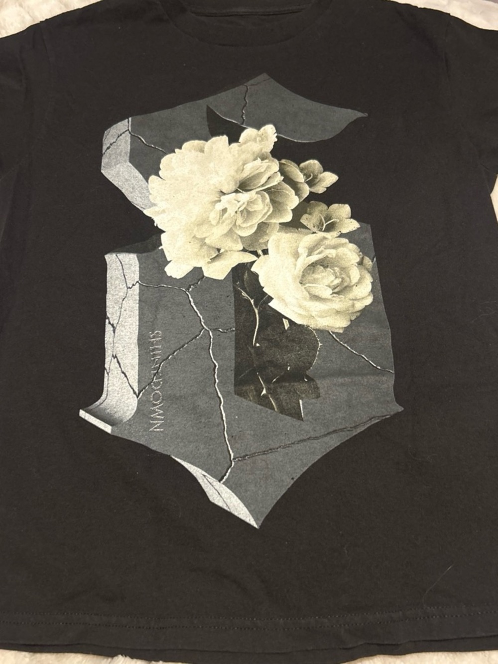 Shinedown Black Short Sleeve Graphic Tee with Floral Print